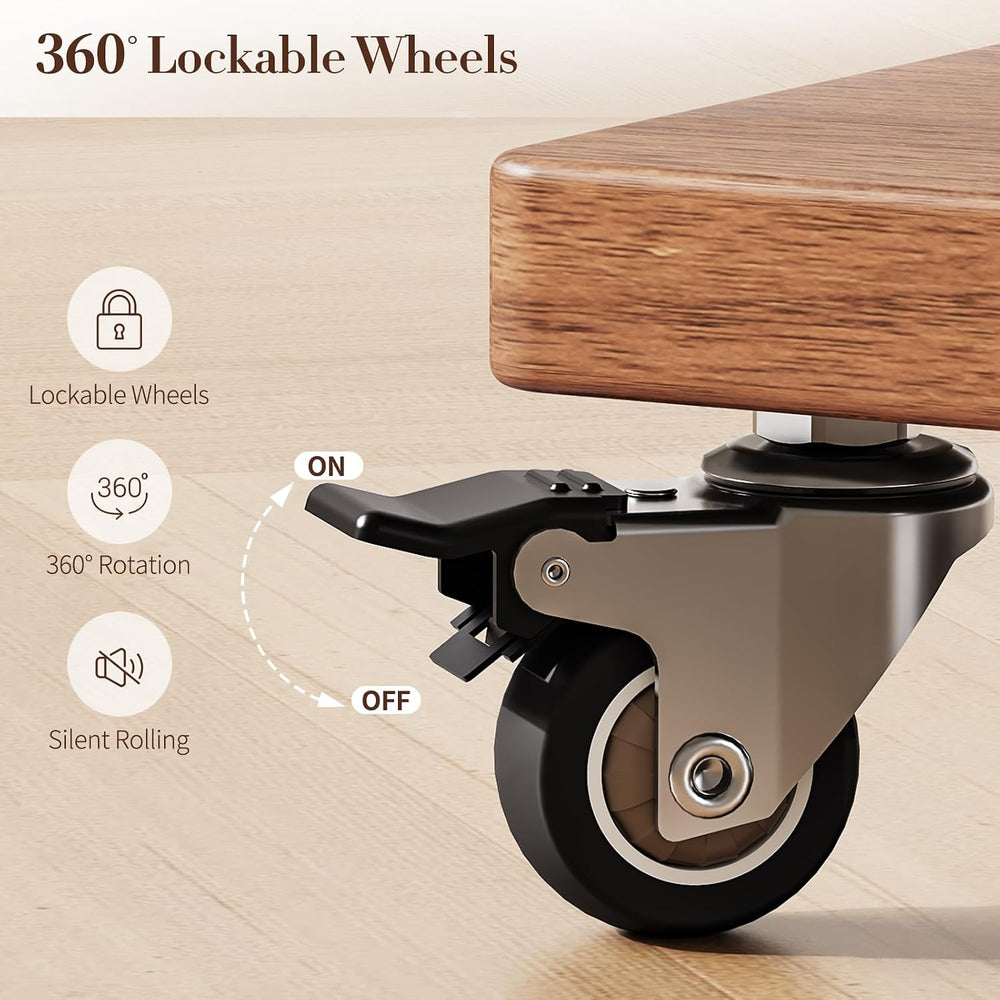 Yoobure Solid Wood Coat Rack Freestanding - Rolling Clothes Rack with 8 Hooks...