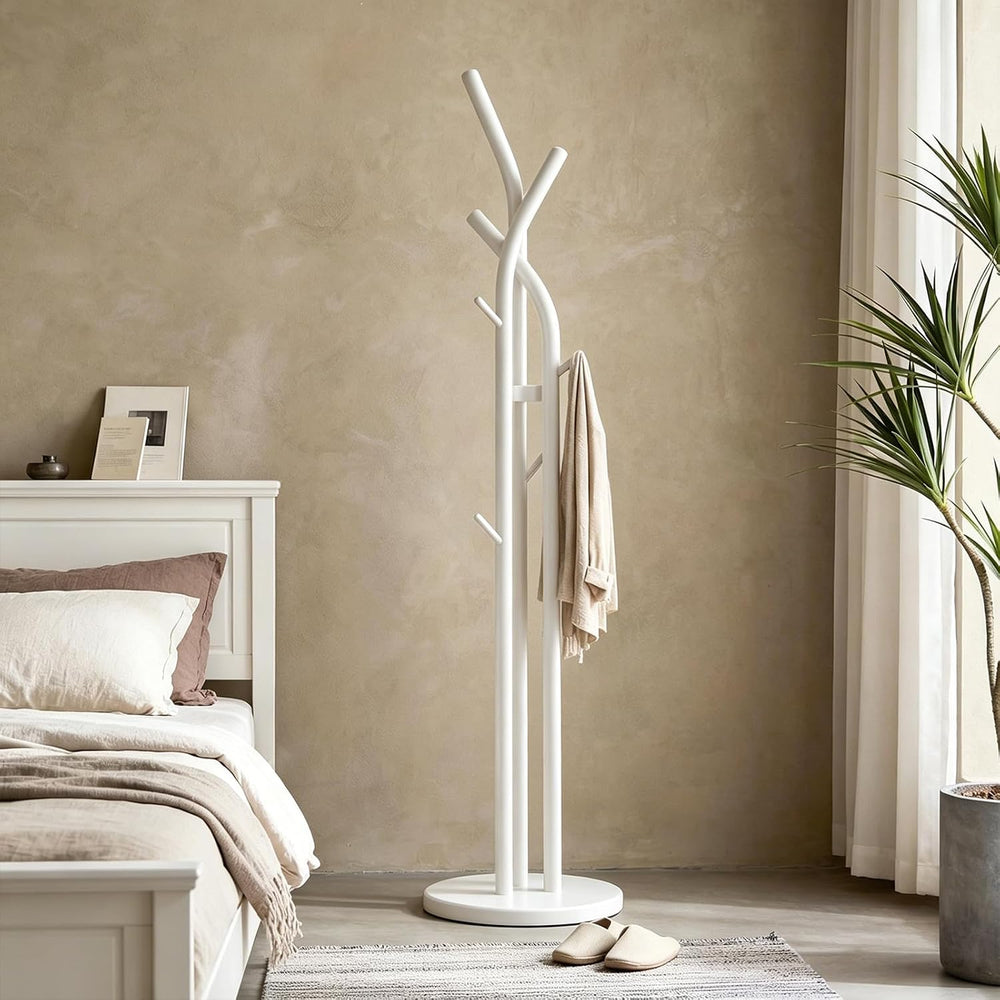 Solid Wood Coat Rack Freestanding Wood Coat Tree Rack with 9 Hooks, Creative ...