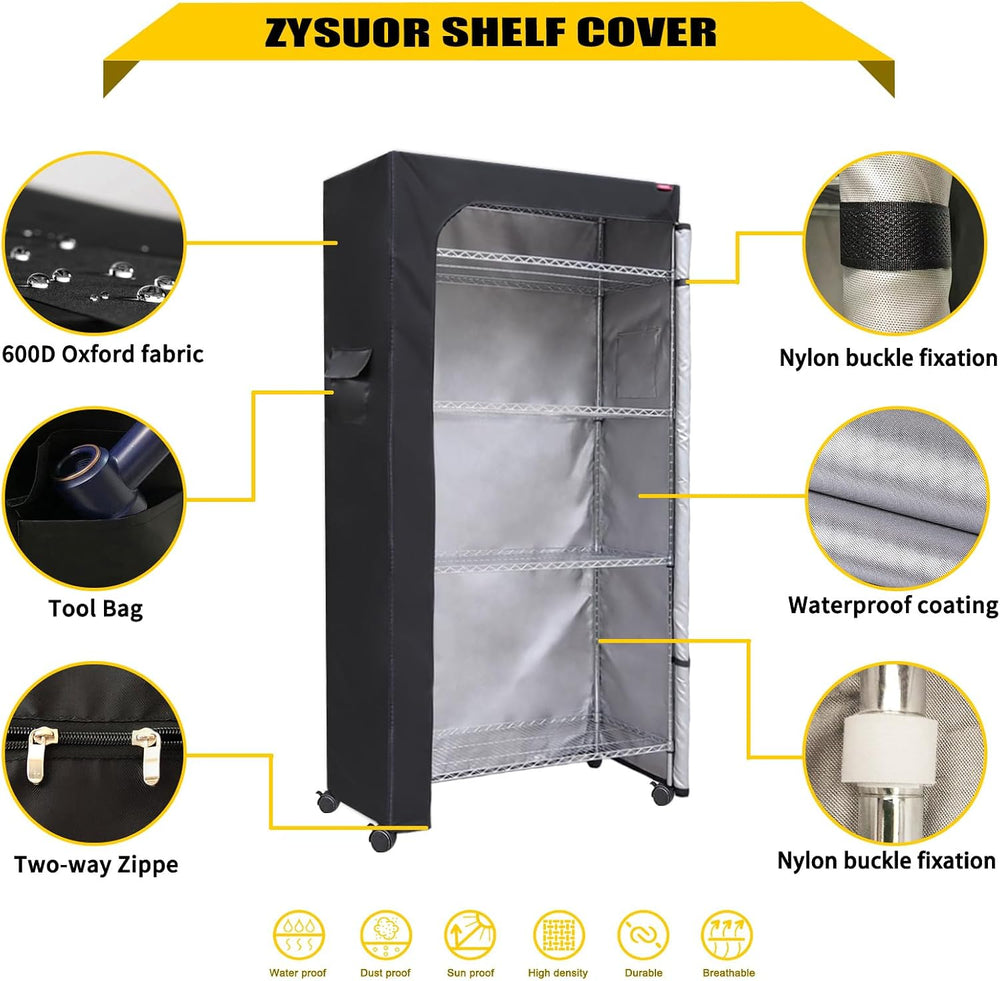 Waterproof Shelf Cover, Fits 36" W x 18" D x 72" H Storage Rack