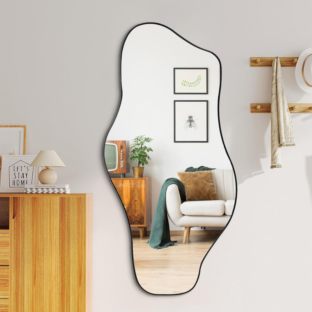 47"x24" Irregular Wall Mirror, Asymmetrical Frameless Mirror