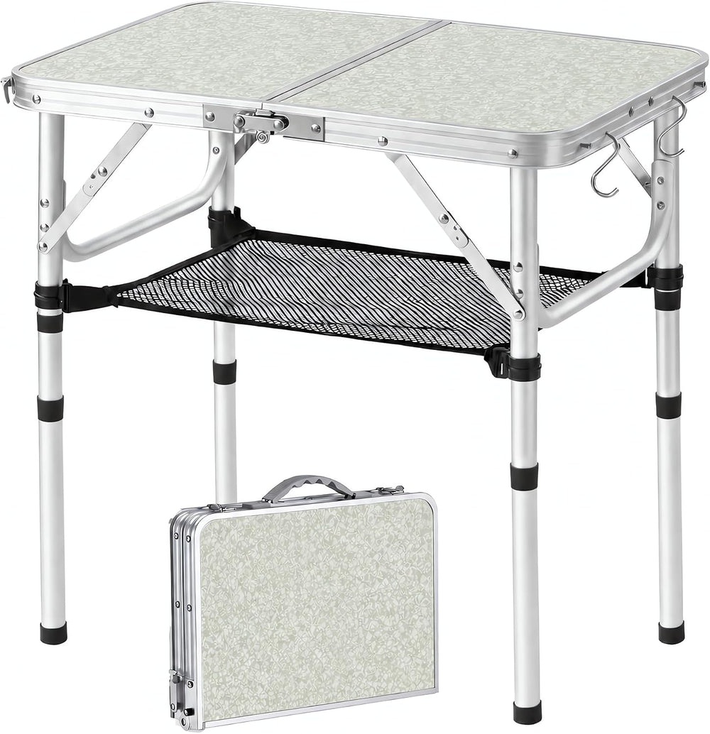 Small Folding Table, 2 Foot, Compact Foldable Portable Camping Table