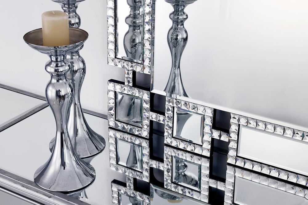 Large 47"x24" Decorative Mirror with Crystal