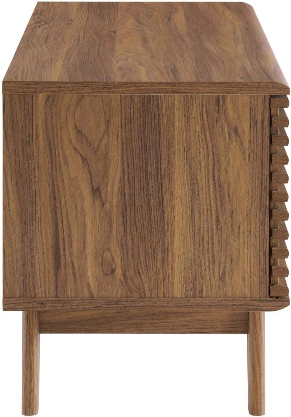 Modway Render Mid-Century Modern 37" Vinyl Record Display Stand in Walnut