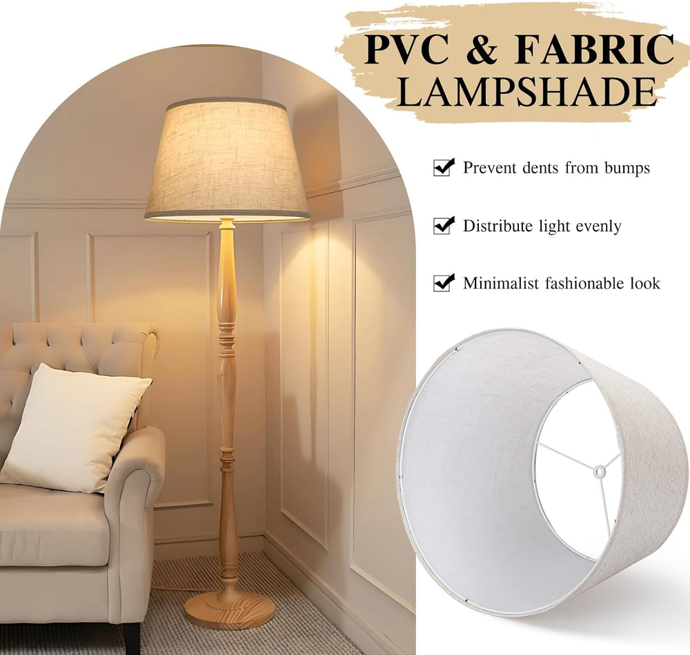 Large Drum Lamp Shades Set of 2, 12"Top x 16"Bottom x 11"High,...
