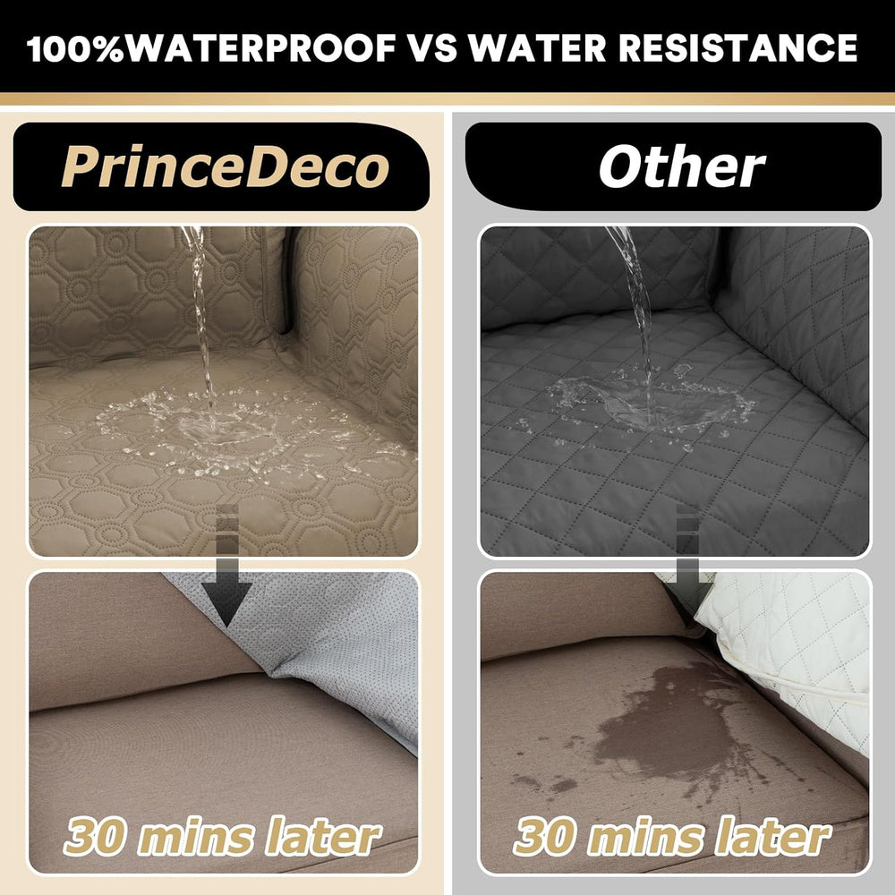 PrinceDeco Chair Covers Slipcover Waterproof Couch Cover that Stays On Sofa N...