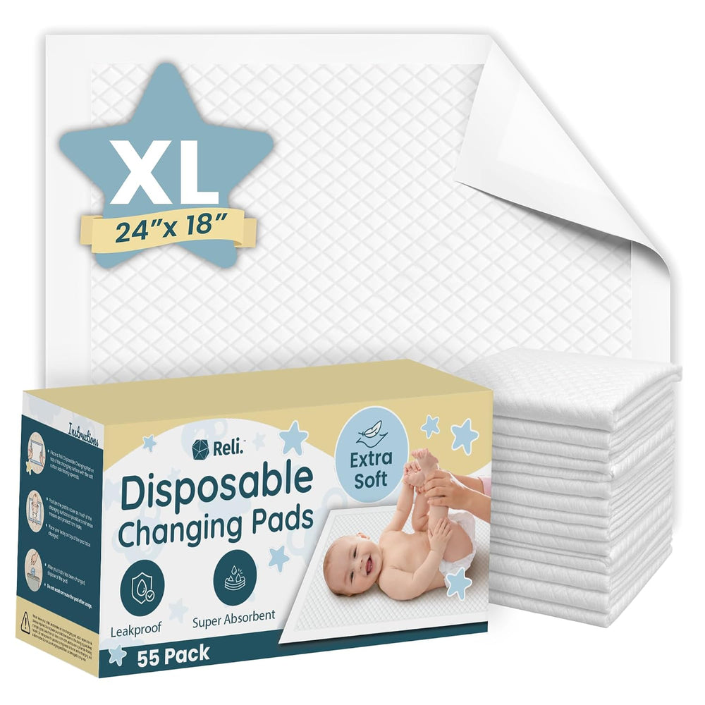 Reli. Changing Table Pads Disposable (55 Count) Waterproof Liners