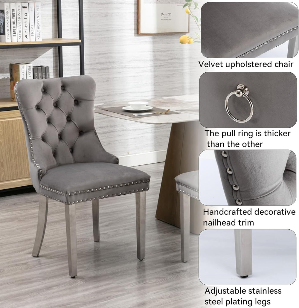 White Faux Marble Dining Room Table Set for 6, 7-Piece 63"-78.74" E...