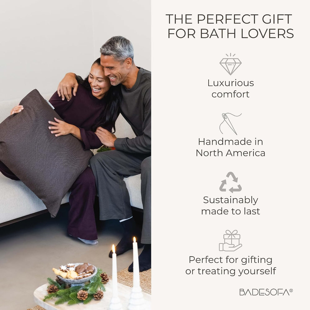 BADESOFA® Luxury Bath Pillow S in Grey, Thick & Quick-Drying