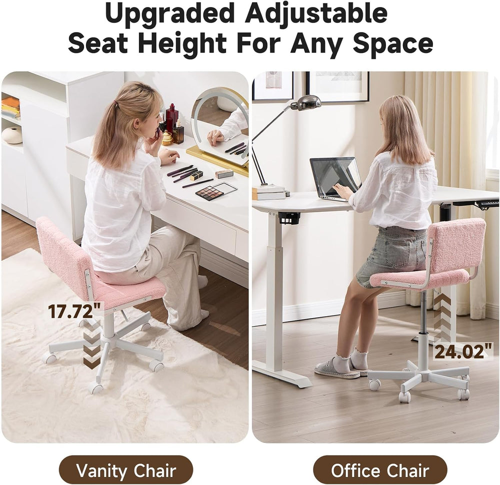 Office Chair Vanity Chair with Wheels | Comfy Desk Chair with Back