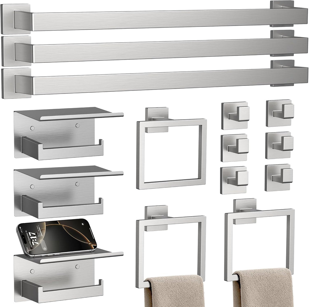 15-Piece 23.6 Inch Brushed Nickel Bathroom Hardware Accessories Set