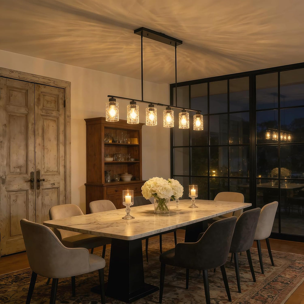 6-Light 45" Wide Dining Room Light Fixture, Kitchen Chandeliers over Table
