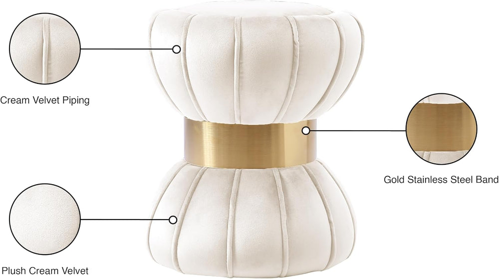 Meridian Furniture Vino Collection Modern | Contemporary Velvet Upholstered H...