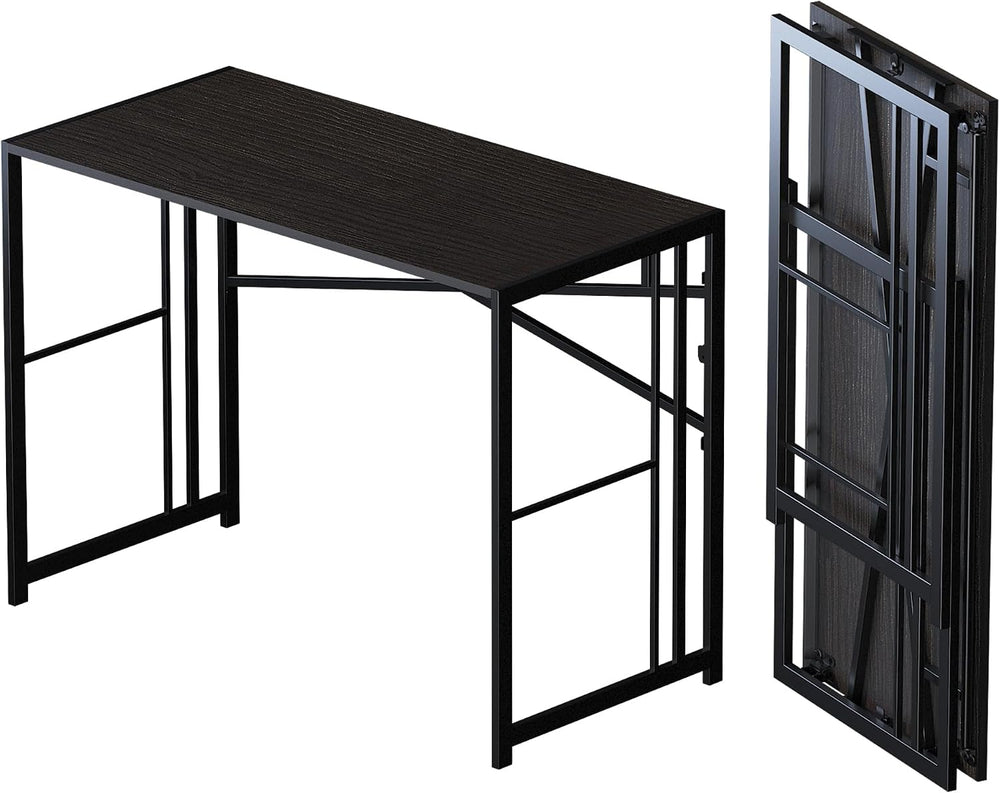Lutown-Teen Folding Desk 40 inch No Assembly Required, Black