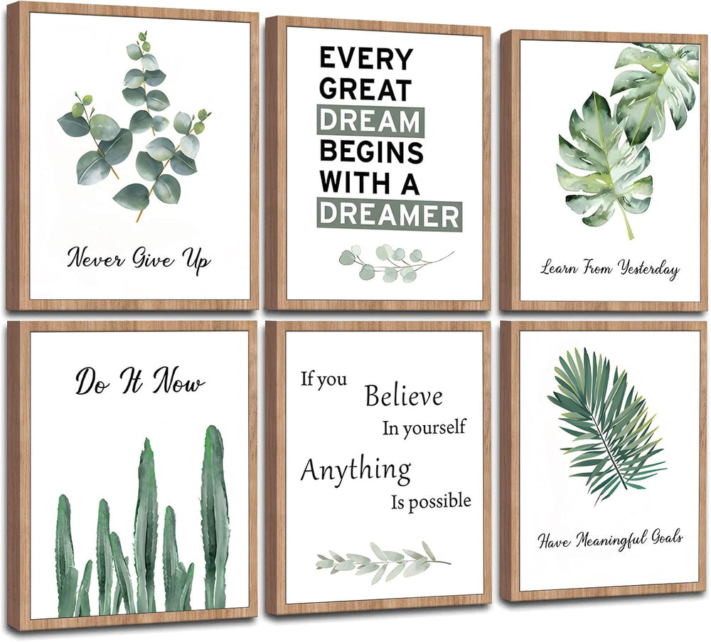 FRAMED Inspirational Wall Decor, Positive Affirmations & Motivational Art...