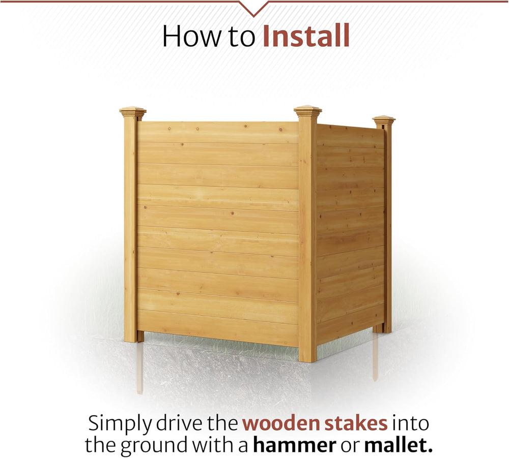 Enclo Premium Wood Privacy Screen, Cedar DIY No Dig Kit