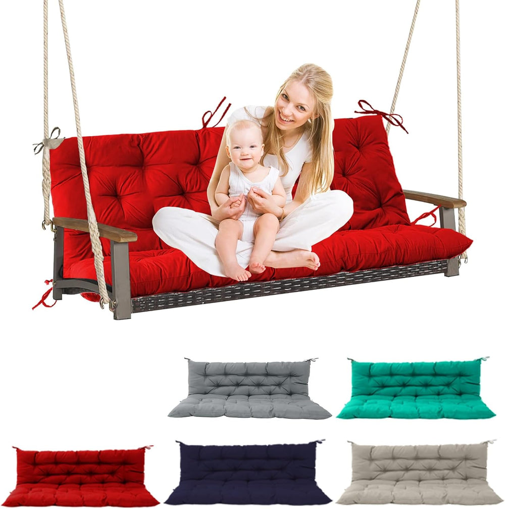 Outdoor Swing Cushions Waterproof, Red, 40×63in