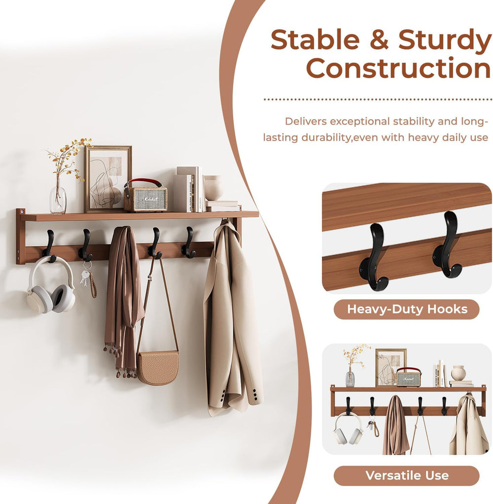 39.4" Shoe Rack Bench with Coat Rack, 3-Tier Entryway Storage Bench