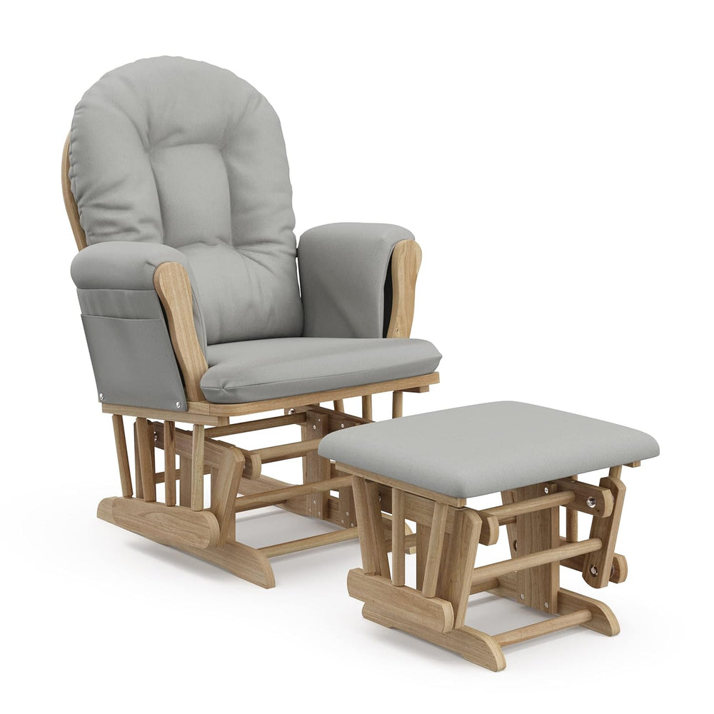 Storkcraft Premium Hoop Glider & Ottoman, Natural/Light Gray