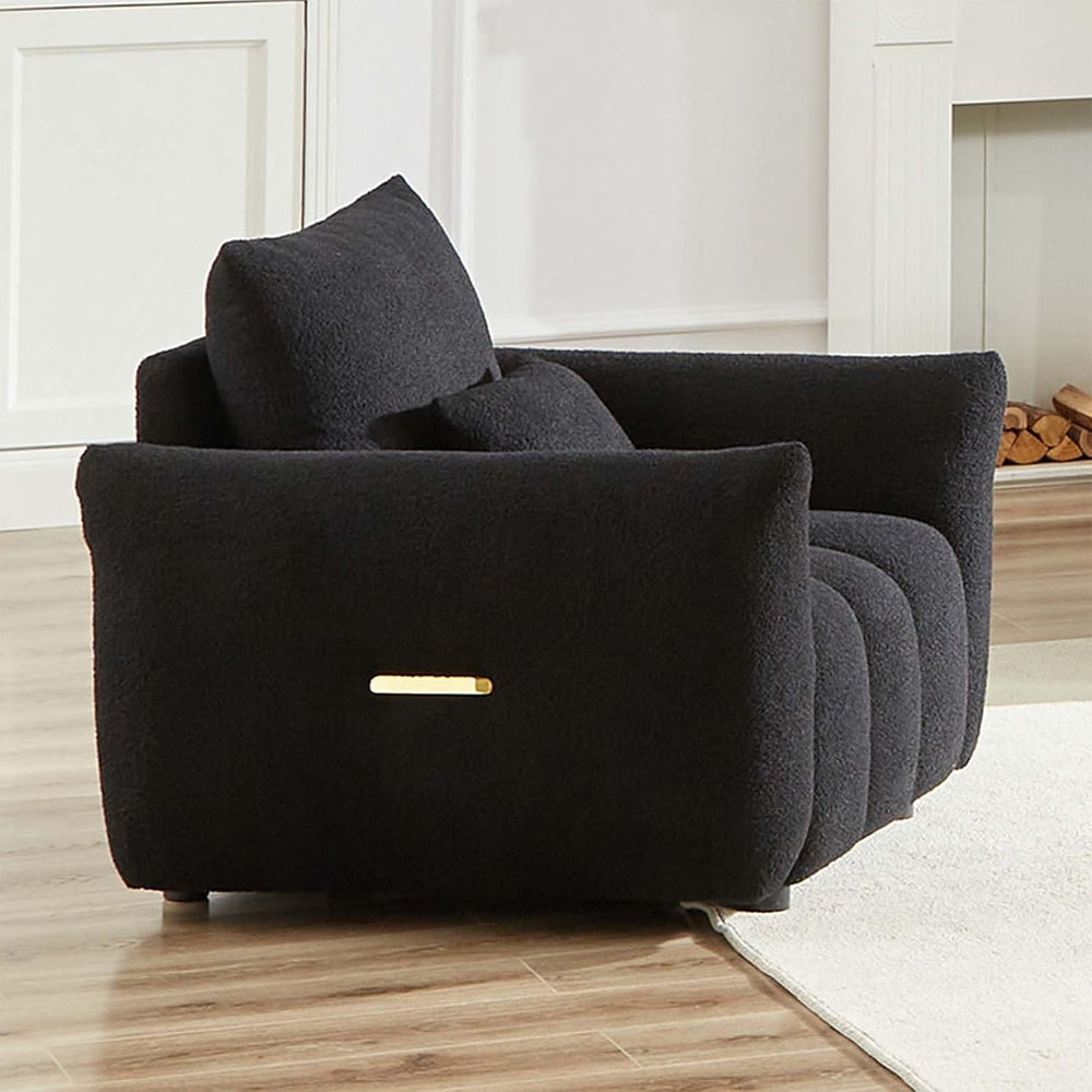 Antetek 35" Modern Accent Single Sofa Chair, Comfy Deep Seat Teddy Fabri...