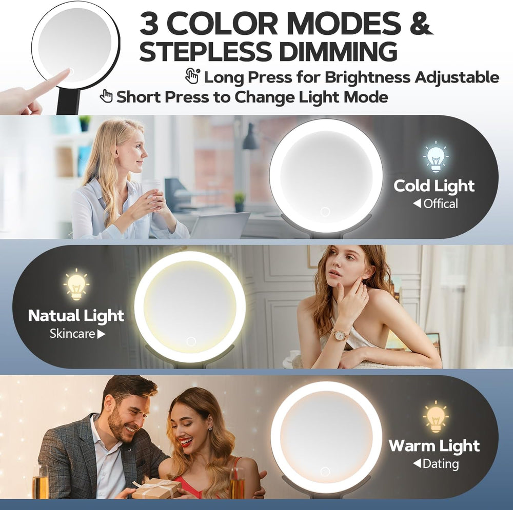 MIYADIVA Lighted Makeup Mirror, 30X Magnifying Mirror with Light, Hanging and...