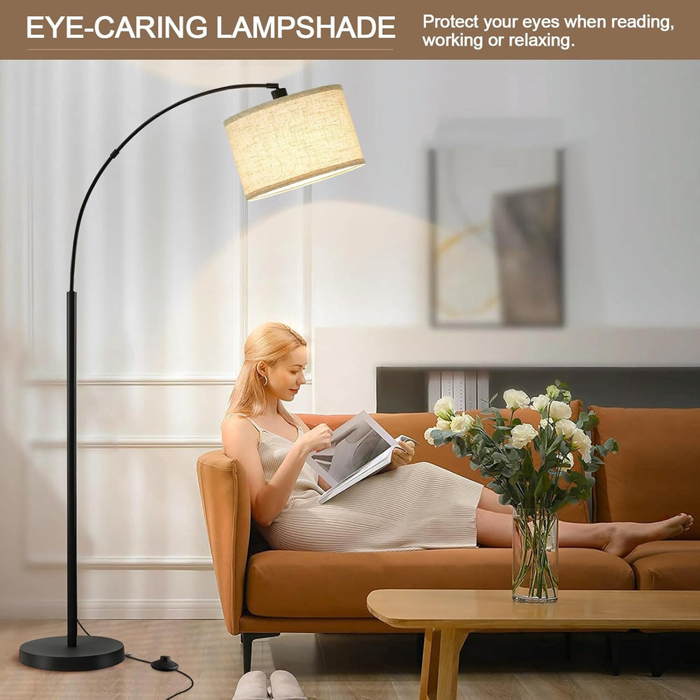 71" Arc Floor Lamps for Living Room, Standing Lamp with Adjustable Head