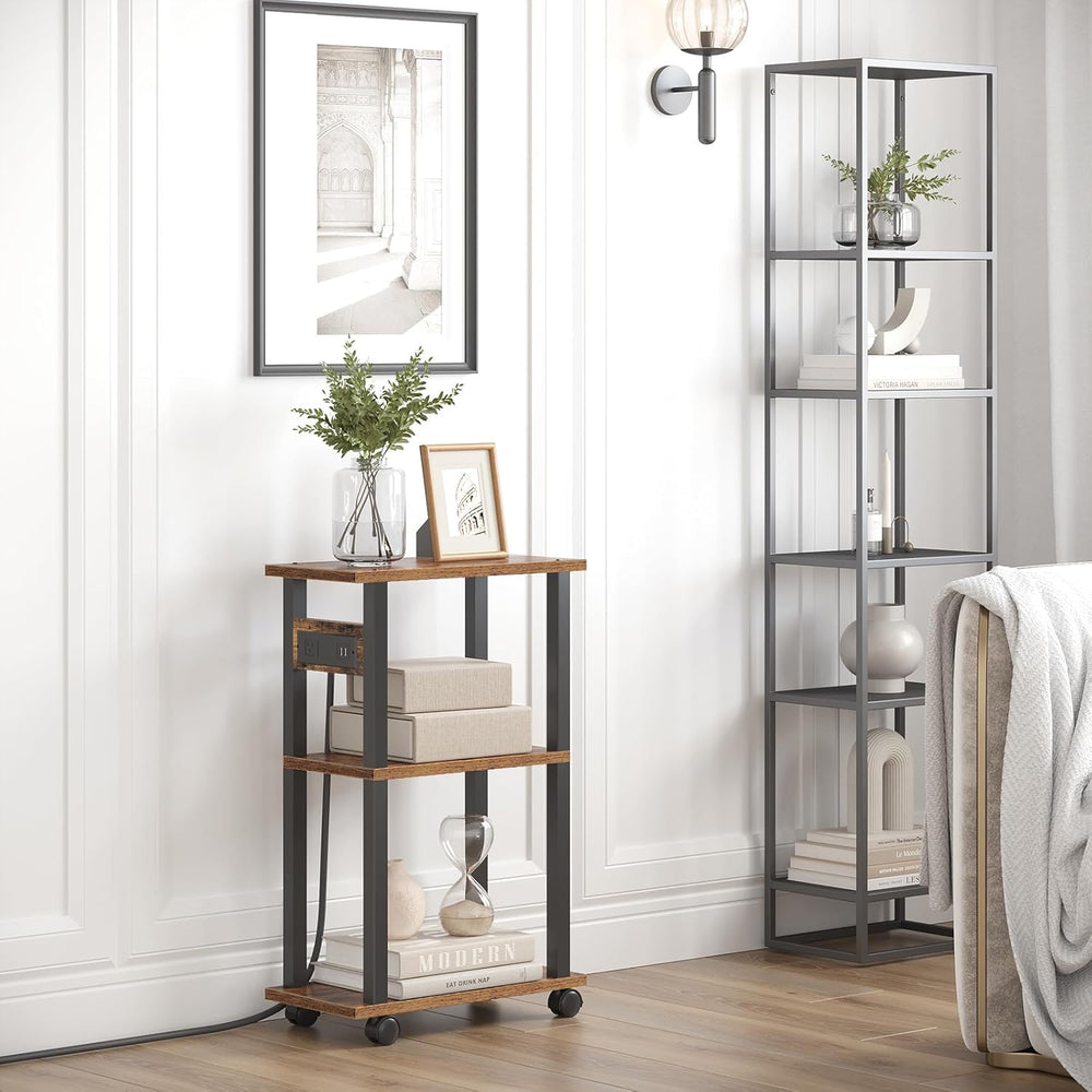 TUTOTAK Small Narrow Side Table, Set of 2 Skinny End Table