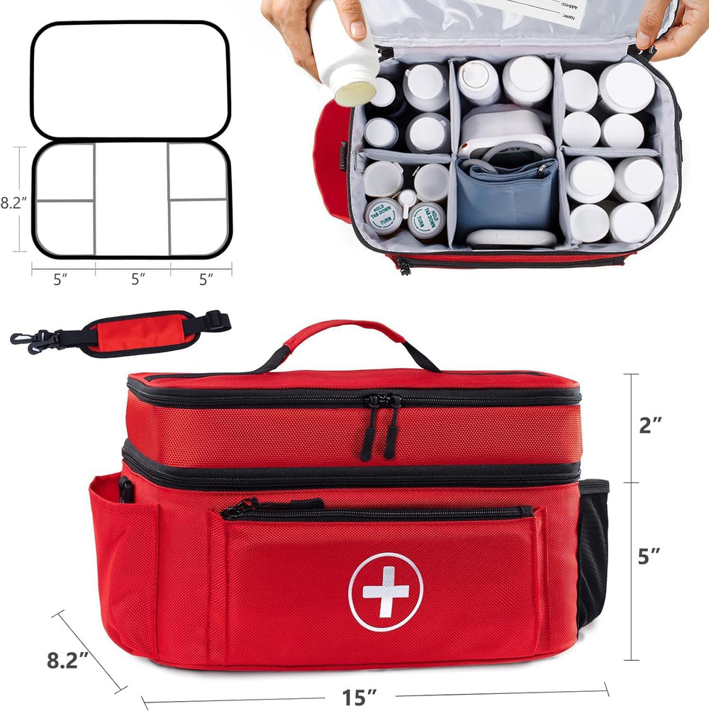 Medicine Organizer and Storage Bag Empty, Family First Aid Box, Pill Bottle O...