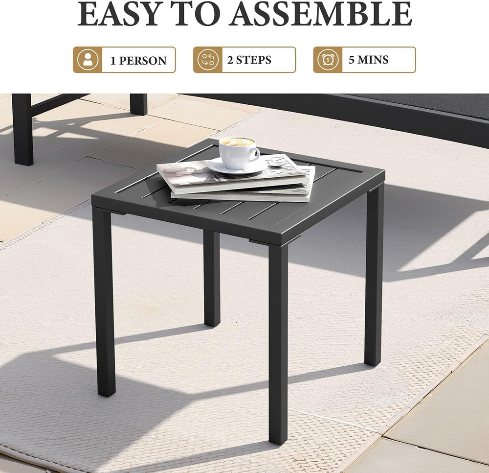 Crestlive Products Aluminum Outdoor Side Table, Pool Lounge Chair Side Table,...