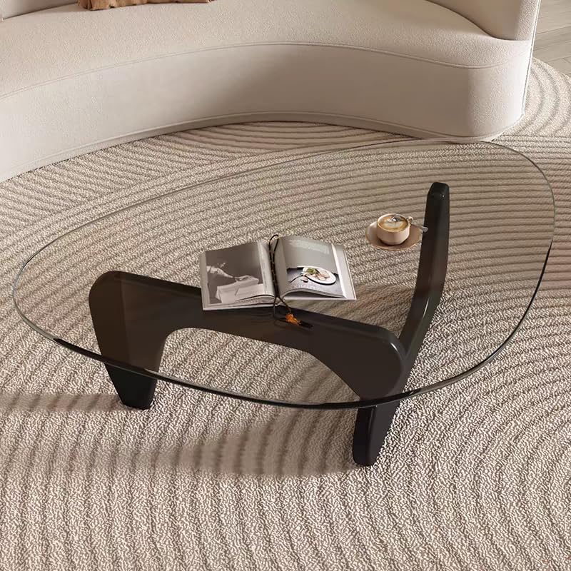 Modern Glass Coffee Table for Living Room, Mid Century Coffee Table, Small Co...