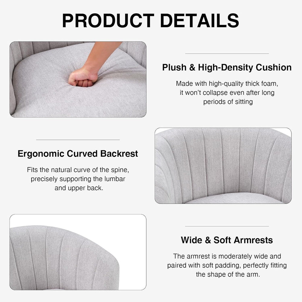CANMOV Swivel Accent Chair with Armrest Set of 2, Modern 360 Degree Swivel Ba...