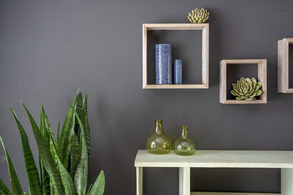 BARNWOODUSA Rustic Shelves, Square Floating Wood Box, Home Decor, Set