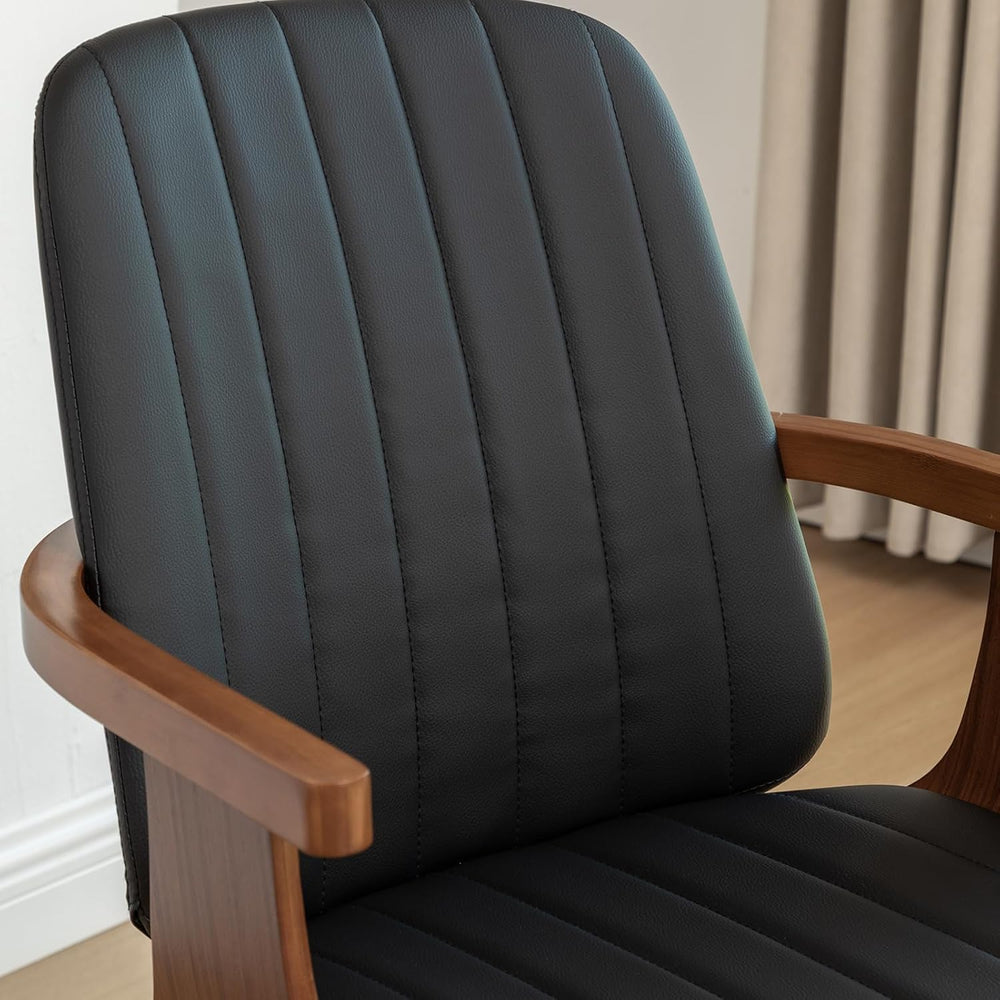 Swivel Dining Chairs, Set of 4 Kitchen Swivel Chairs with Walnut Finish