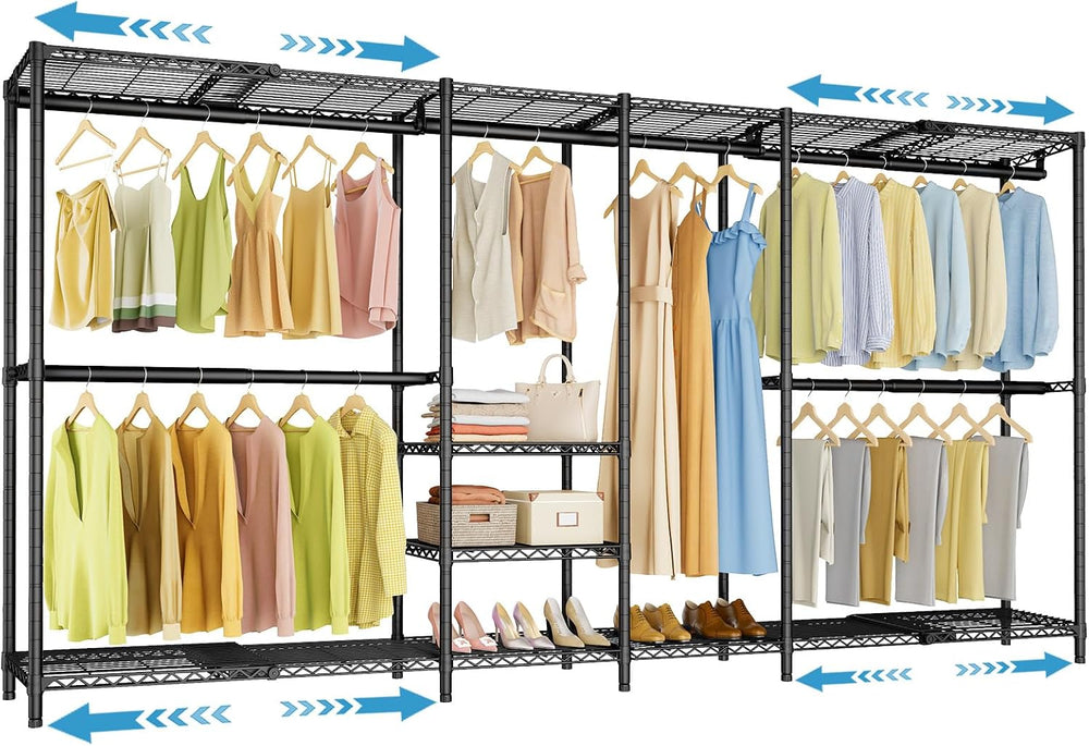 VIPEK X4 Expandable Heavy Duty Clothes Rack Wardrobe Closet Organizer Black