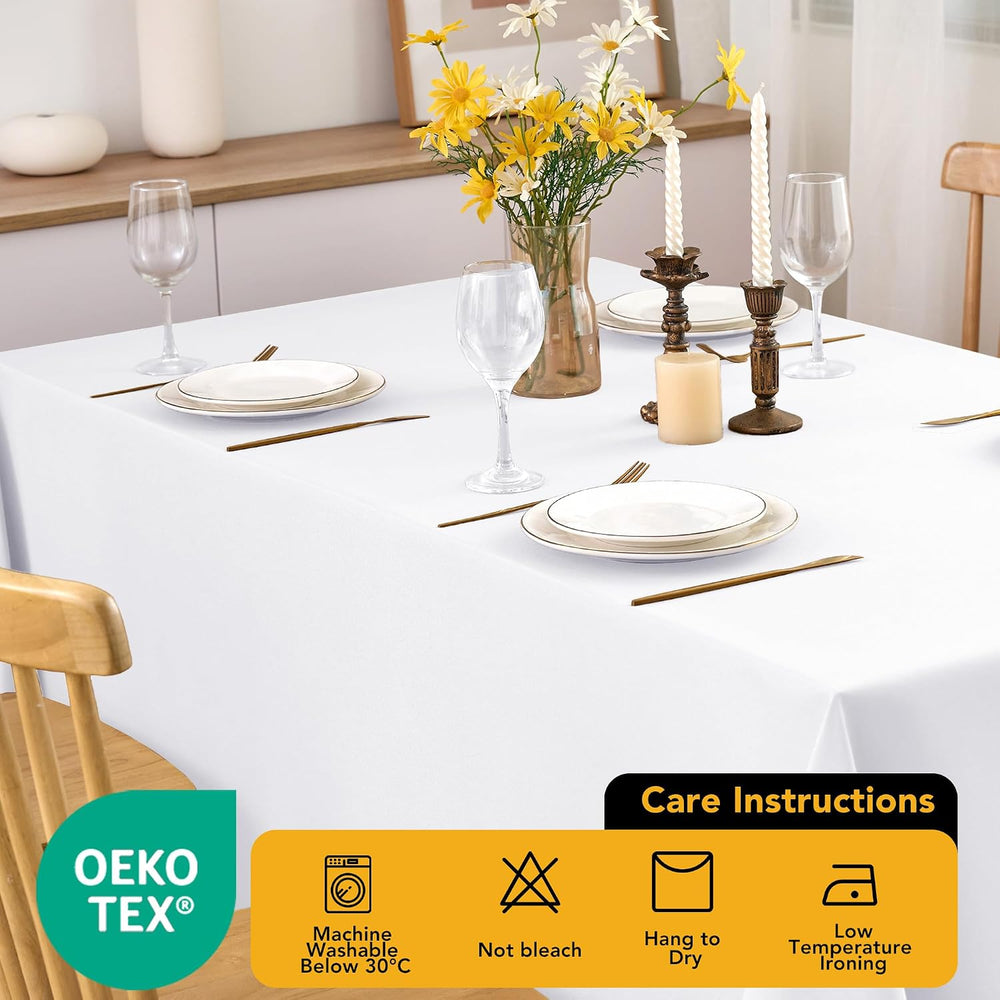 10-Pack White Tablecloths for Rectangle Tables, 60 x 120 Inches