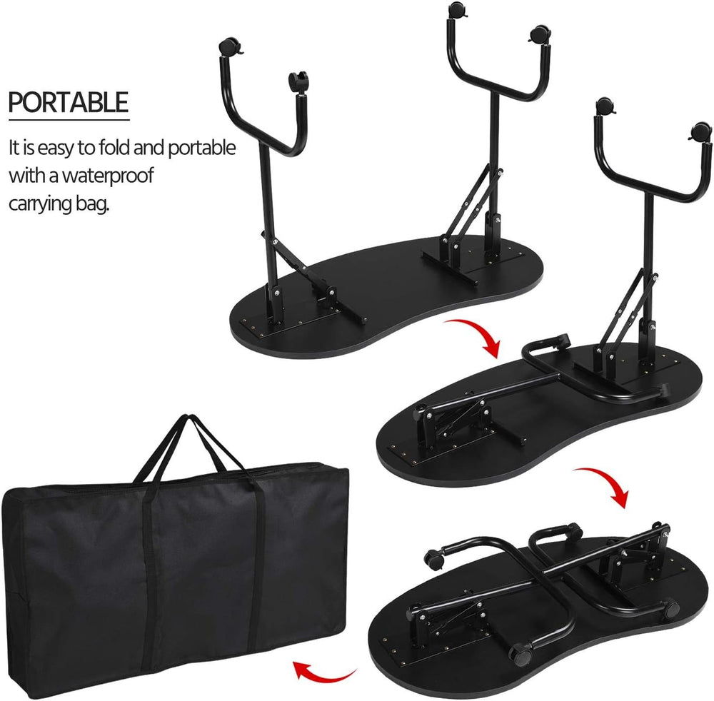 Yaheetech Portable Manicure Table Foldable Nail Desk with Drawer, Black