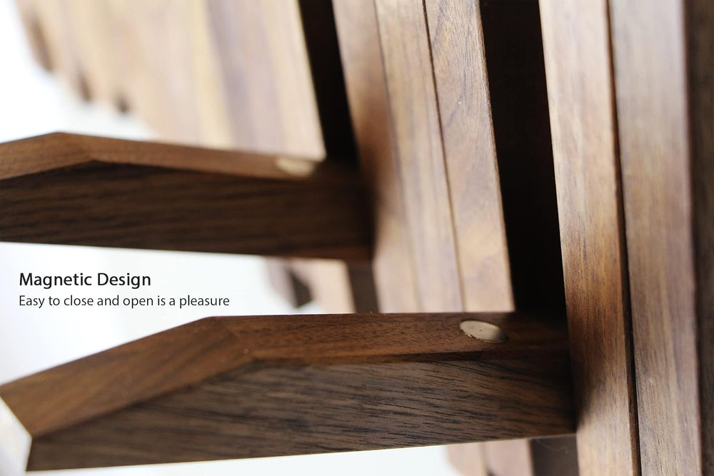 Natural Wood Piano Coat Rack, Black Walnut, Wall Mounted