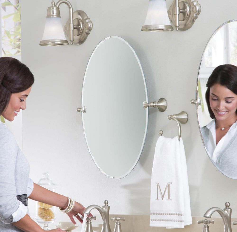 Moen DN2692BN Glenshire Pivoting Oval Mirror, Brushed Nickel