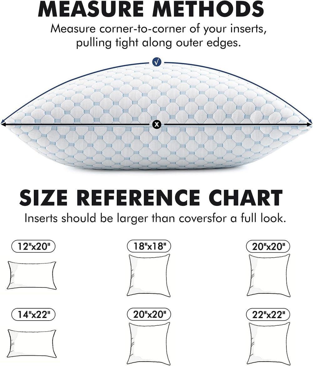 MIULEE 20x20 Decorative Pillow Inserts Set of 2 Memory Foam Filling