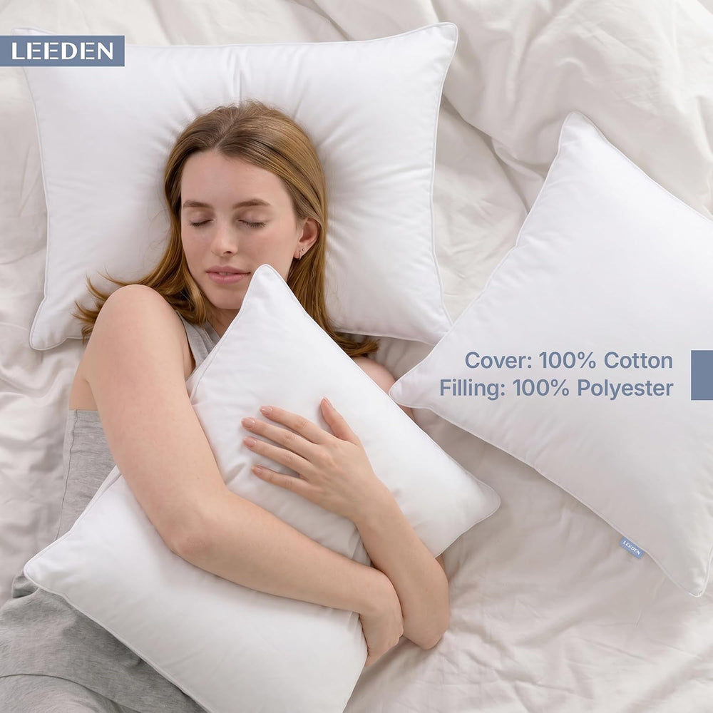Leeden 24x24 Throw Pillow Inserts Set of 2-100% Cotton Cover