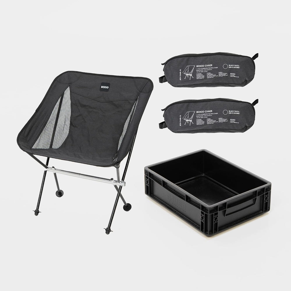 BOXIO - Chair: 2 x Ultralight Camping Chair, Foldable Folding Chair Camping