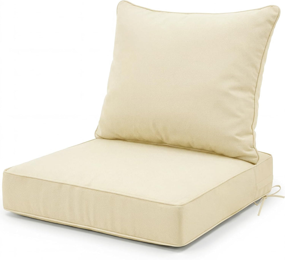Outdoor Chair Cushions, 19 x 19 Water-Resistant Patio Seat Cushion Beige