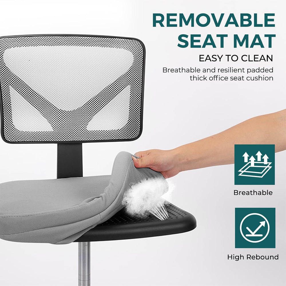 DUMOS Armless Small Desk Chairs, Ergonomic Home Office Mesh Chairs