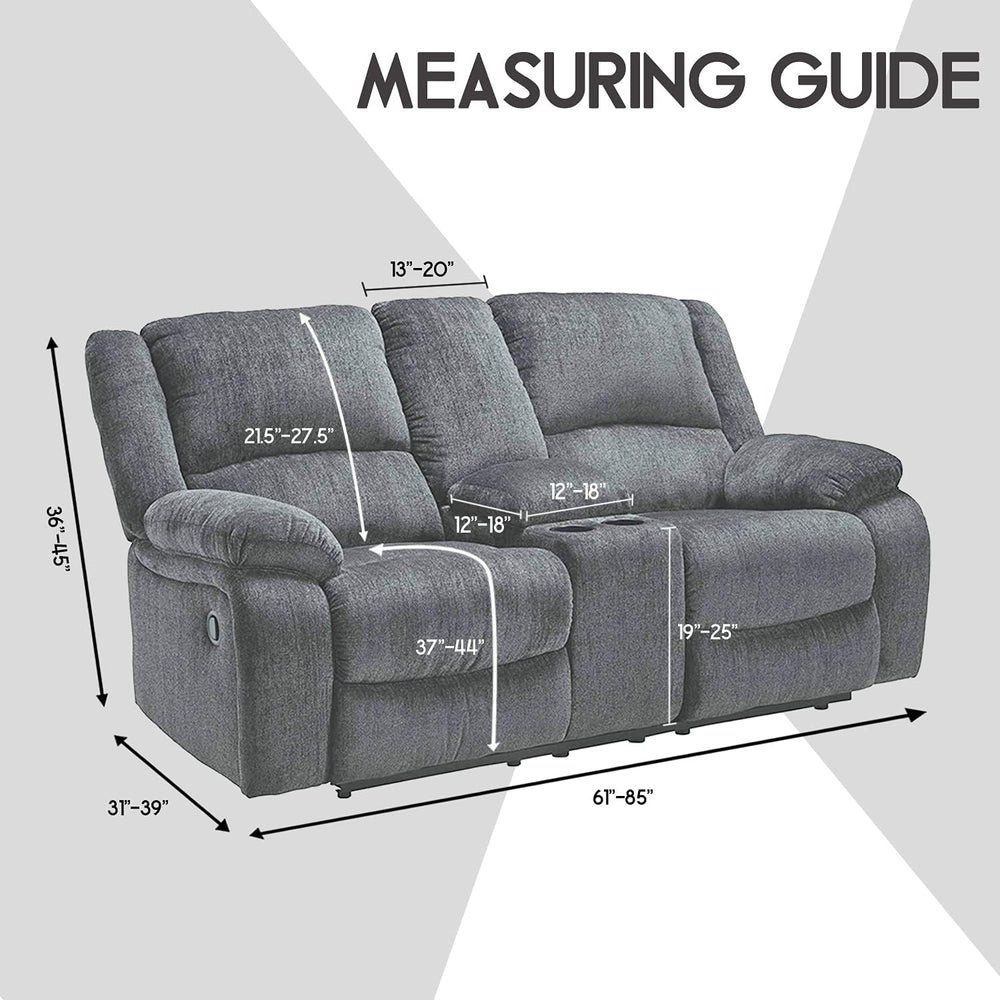 ULTICOR Reclining Loveseat with Middle Console Slipcover, 8-Piece Velvet Stre...