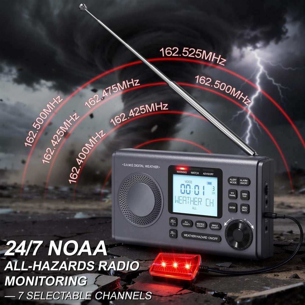 RunningSnail NOAA Weather Radio with 80+Emergency Alerts, 23 S.A.M.E Localize...