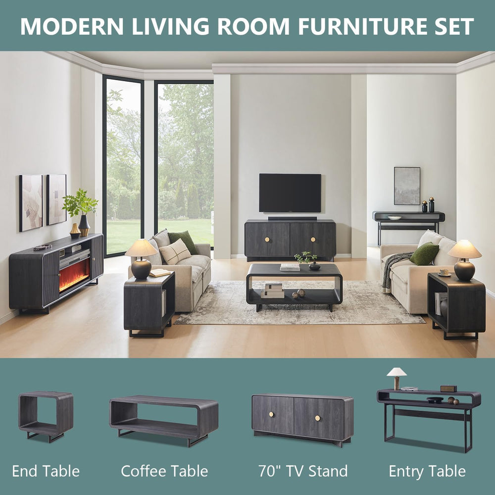 IFGET Modern Buffet Cabinet with Storage, 70" Sideboard Cabinet, Dark Grey