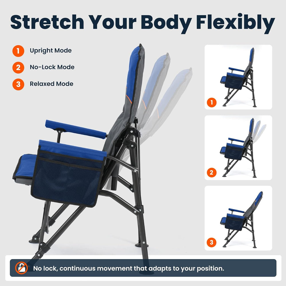 Overmont Camping Chair with Lumbar Support, 450LBS Oversized with High Back
