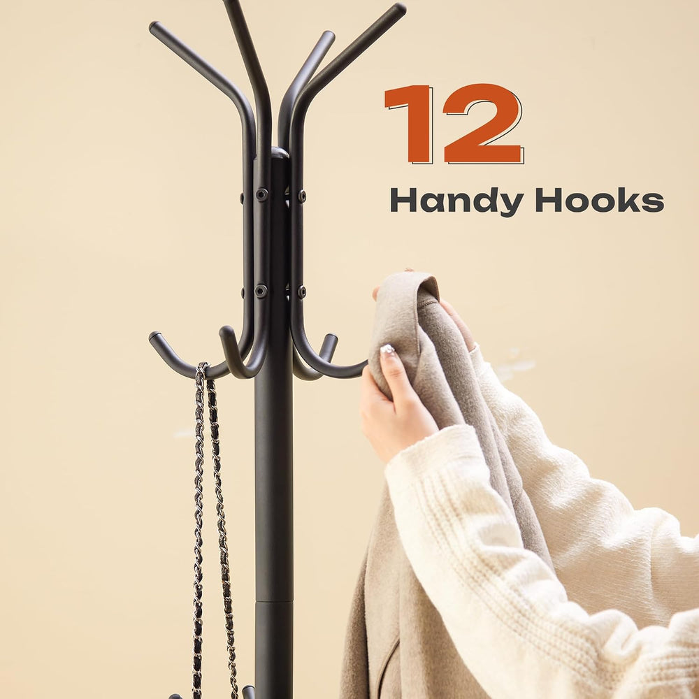 GHWIE Freestanding Coat Rack Stand with Umbrella Holder and Hat Hanger Organi...