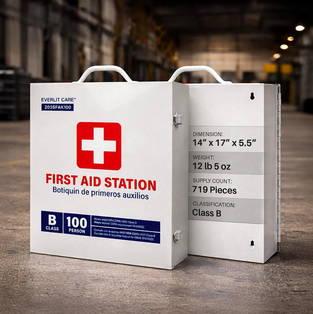 EVERLIT CARE 3-Shelf OSHA-Compliant First Aid Kit, ANSI Class B+ 100 Person E...