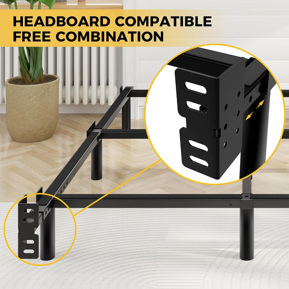 Queen Bed Frame, 7 Inch Heavy Duty Metal Base for Box Spring, 9 Legs