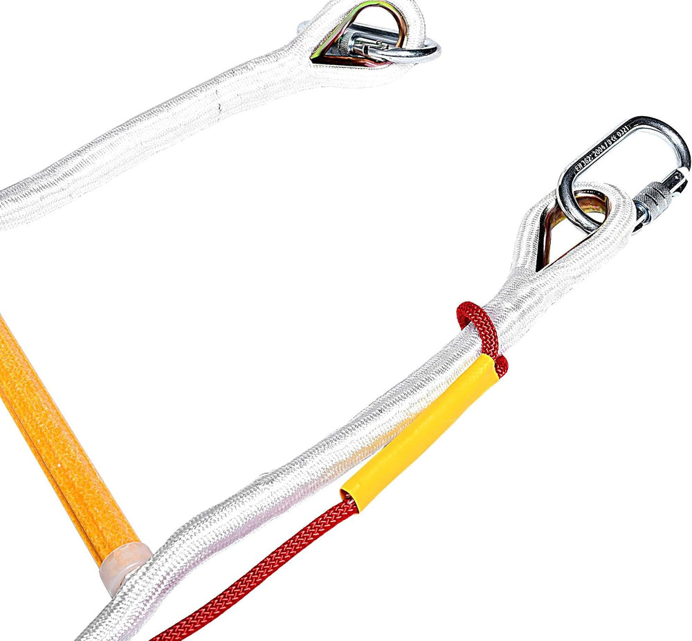 Fire Evacuation Rope Ladder, 4-Story, 32 ft, Spring Hooks & Safety Cord